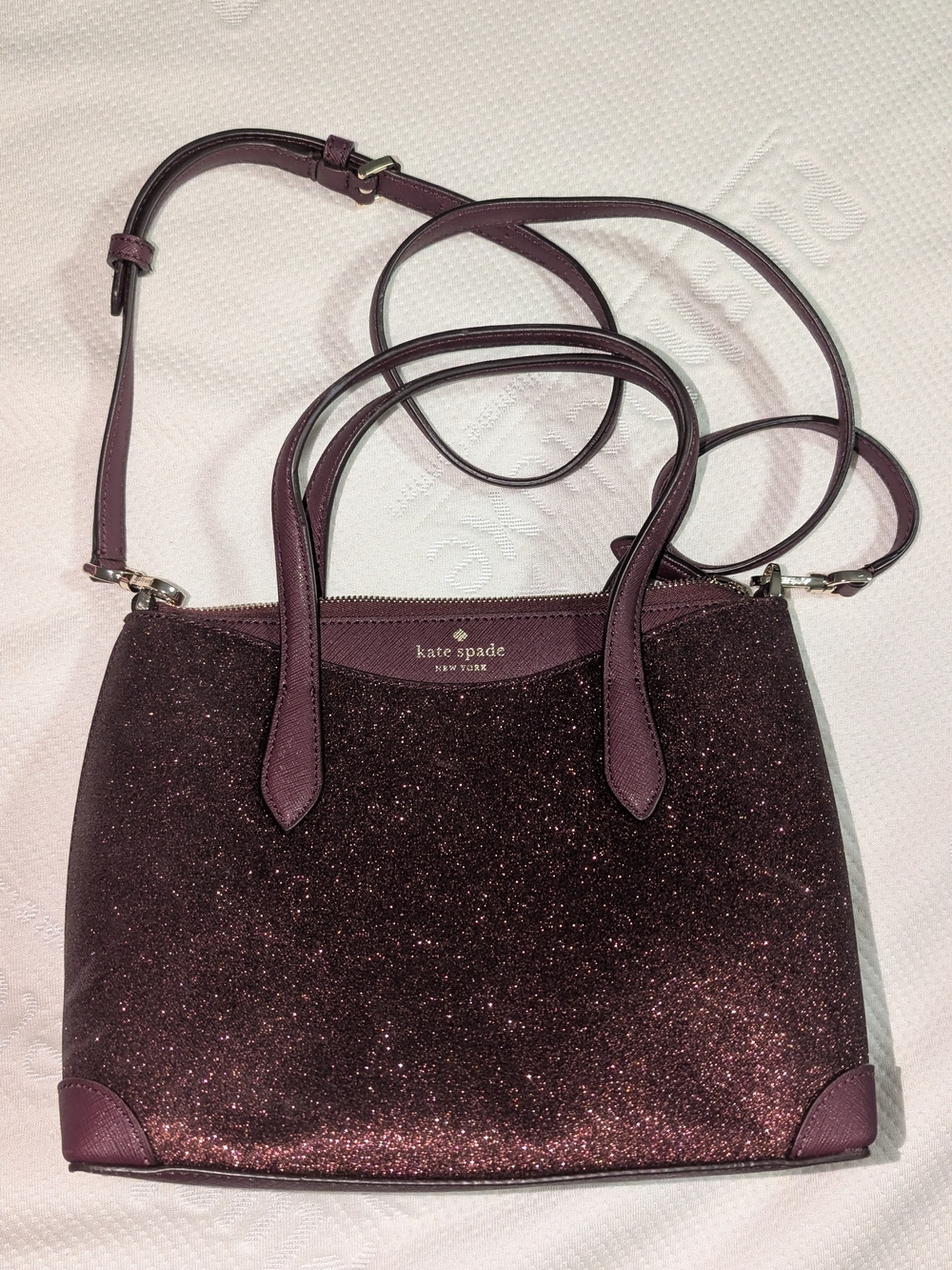 kate spade Plum Glitter Dome Satchel - Deep Plum